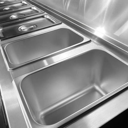 GGM Gastro Commercial Condiment Holder - 4x GN 1/4 - with Pans & Lids
