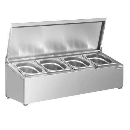 GGM Gastro Commercial Condiment Holder - 4x GN 1/6 - 100mm Deep