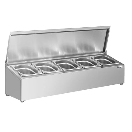 GGM Gastro Commercial Condiment Holder - 5x GN 1/6 - with Lids