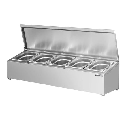 GGM Gastro Commercial Condiment Holder - 5x GN 1/6 - with Lids