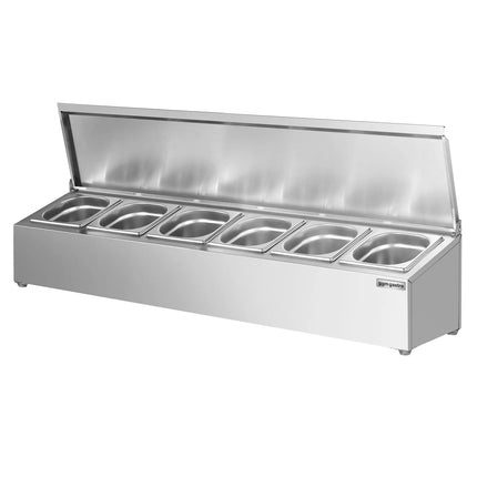 GGM Gastro Commercial Condiment Holder - 6x GN 1/6 - 100mm Deep - with Lids