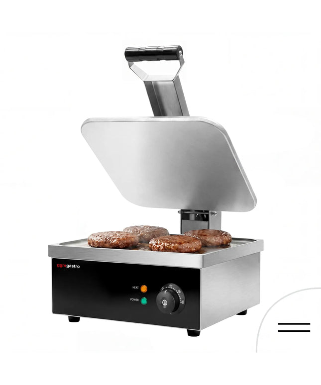 GGM Gastro Commercial Contact Grill - Heavy Duty Panini Press - 2.2kW - Digital - plates: smooth top & bottom - grill area: 350x330mm