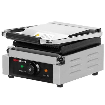 GGM Gastro Commercial Contact Grill - Heavy Duty Panini Press - 2.2kW - Digital - plates: ribbed top & bottom - grill area: 230x230mm