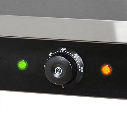 GGM Gastro Commercial Contact Grill - Heavy Duty Panini Press - 2.2kW - plates: ribbed top & bottom - grill area: 345x235mm