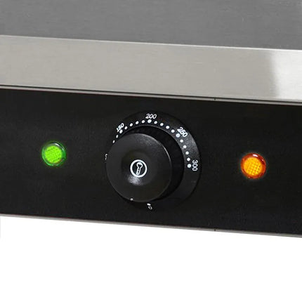 GGM Gastro Commercial Contact Grill - Heavy Duty Panini Press - 3.6kW - plates: ribbed top & bottom - grill area: 480x230mm