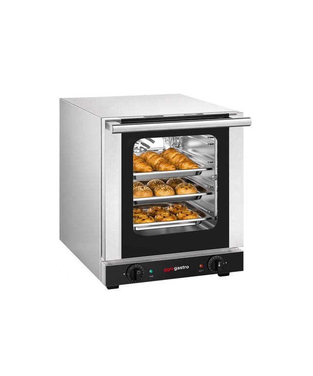 GGM Gastro Commercial Convection Oven – Manual Controls – for 4 × GN 1/2 – with Timer – incl. 3 Baking Trays