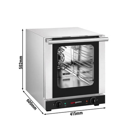 GGM Gastro Commercial Convection Oven – Manual Controls – for 4 × GN 1/2 – with Timer – incl. 3 Baking Trays