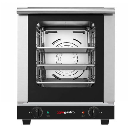 GGM Gastro Commercial Convection Oven – Manual Controls – for 4 × GN 1/2 – with Timer – incl. 3 Baking Trays