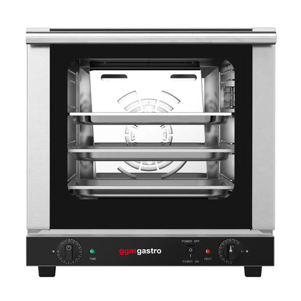 GGM Gastro Commercial Convection Oven – Manual Controls – for 4 × GN 2/3 – with Timer – incl. 3 Baking Trays