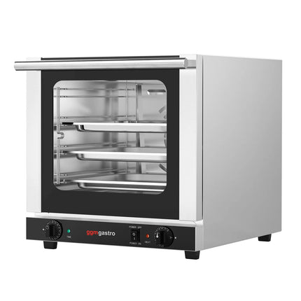 GGM Gastro Commercial Convection Oven – Manual Controls – for 4 × GN 2/3 – with Timer – incl. 3 Baking Trays