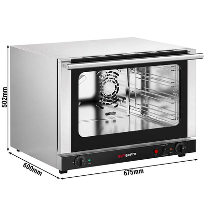 GGM Gastro Commercial Convection Oven with Steam Injection – Manual Controls – for 4 × GN 1/1 – with Timer – incl. 3 Baking Trays
