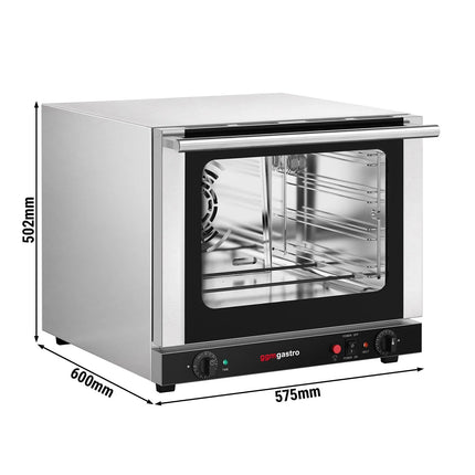 GGM Gastro Commercial Convection Oven with Steam Injection – Manual Controls – for 4 × 430 × 315 mm – with Timer – incl. 3 Baking Trays
