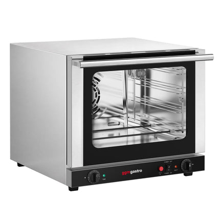 GGM Gastro Commercial Convection Oven with Steam Injection – Manual Controls – for 4 × 430 × 315 mm – with Timer – incl. 3 Baking Trays