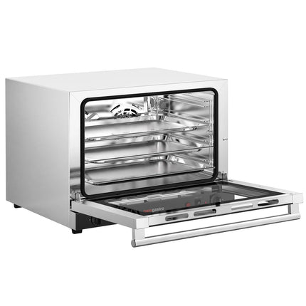 GGM Gastro Commercial Convection Oven with Steam Injection – Manual Controls – for 4 × GN 1/1 – with Timer – incl. 3 Baking Trays