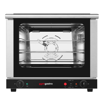GGM Gastro Commercial Convection Oven with Steam Injection – Manual Controls – for 4 × 430 × 315 mm – with Timer – incl. 3 Baking Trays