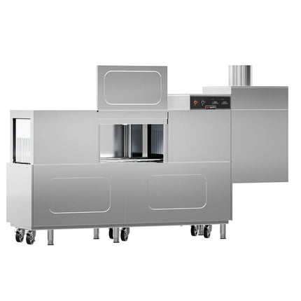 GGM Gastro Commercial Conveyor Dishwasher - Digital - 31 kW - 380V - 2000 Plates/Hour - with Dryer - Left Infeed - with Infeed Table - Belt System
