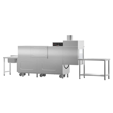 GGM Gastro Commercial Conveyor Dishwasher - Digital - 31 kW - 380V - 2000 Plates/Hour - with Dryer - Left Infeed - with Infeed Table - Belt System
