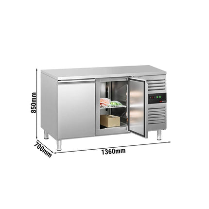 GGM Gastro Commercial Counter Freezer ECO - 1360x700mm - with 2 doors - capacity 282 litres