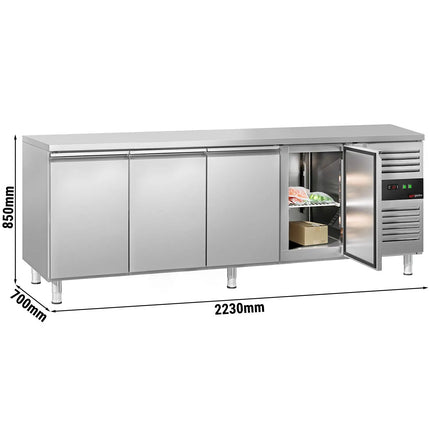 GGM Gastro Commercial Counter Freezer ECO - 2230x700mm - with 4 doors - capacity 553 litres