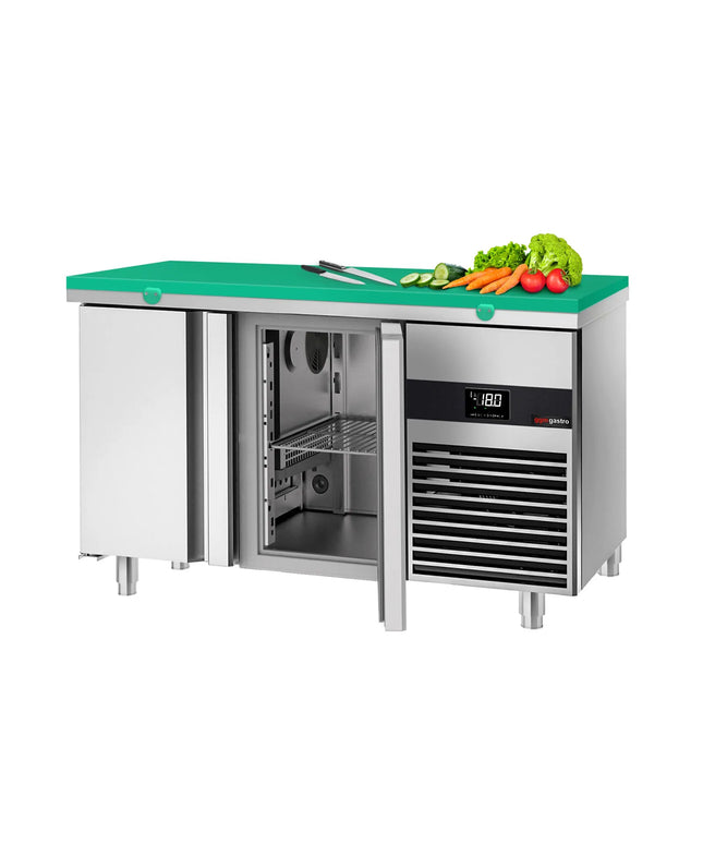 GGM Gastro Commercial Counter Freezer PREMIUM - 1400x700mm - with 2 doors - incl. cutting board - capacity 281 litres