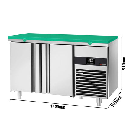 GGM Gastro Commercial Counter Freezer PREMIUM - 1400x700mm - with 2 doors - incl. cutting board - capacity 281 litres