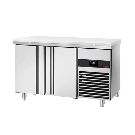 GGM Gastro Commercial Counter Freezer PREMIUM - 1400x700mm - with 2 doors - incl. cutting board white - capacity 281 litres