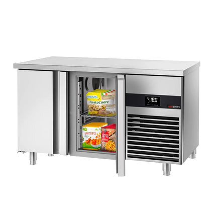 GGM Gastro Commercial Counter Freezer PREMIUM - 1400x700mm - with 2 doors - incl. cutting board - capacity 281 litres