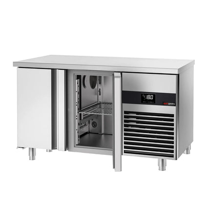 GGM Gastro Commercial Counter Freezer PREMIUM - 1400x700mm - with 2 doors - incl. cutting board red - capacity 281 litres