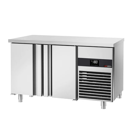 GGM Gastro Commercial Counter Freezer PREMIUM - 1400x700mm - with 2 doors - incl. cutting board white - capacity 281 litres