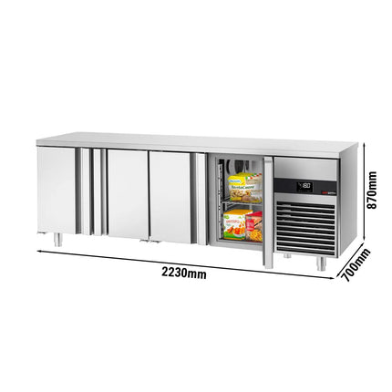 GGM Gastro Commercial Counter Freezer PREMIUM - 2230x700mm - with 4 doors - capacity 632 litres