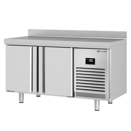 GGM Gastro Commercial Counter Freezer PREMIUM PLUS - 1468x600mm - with 2 doors - with upstand - capacity 250 litres