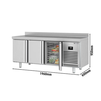 GGM Gastro Commercial Counter Freezer PREMIUM PLUS - 1960x600mm - with 3 doors - with upstand - capacity 385 litres