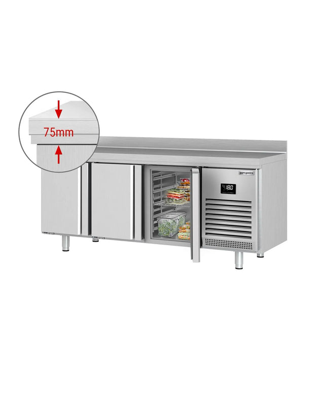 GGM Gastro Commercial Counter Freezer PREMIUM PLUS - 1960x700mm - with 3 doors - with upstand - capacity 465 litres