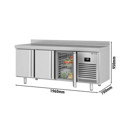 GGM Gastro Commercial Counter Freezer PREMIUM PLUS - 1960x700mm - with 3 doors - with upstand - capacity 465 litres