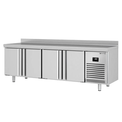 GGM Gastro Commercial Counter Freezer PREMIUM PLUS - 2452x700mm - with 4 doors - with upstand - capacity 630 litres