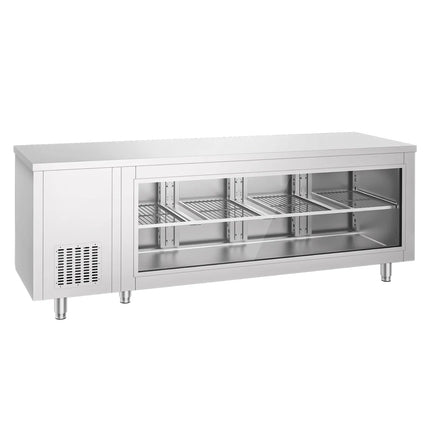 GGM Gastro Commercial Counter Fridge - 2330x700mm - with 4 doors - glass front - capacity 632 litres