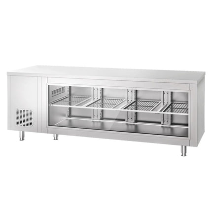 GGM Gastro Commercial Counter Fridge - 2330x700mm - with 4 doors - glass front - capacity 632 litres