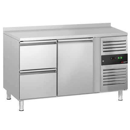 GGM Gastro Commercial Counter Fridge ECO - 1360x700mm - with 1 door - 2 drawers [GN 1/1] - with upstand