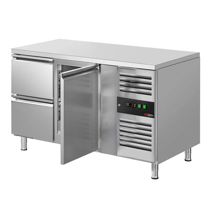 GGM Gastro Commercial Counter Fridge ECO - 1360x700mm - with 1 door - 2 drawers [GN 1/1] - capacity 282 litres