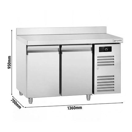GGM Gastro Commercial Counter Fridge ECO - 1360x700mm - with 2 doors - with upstand