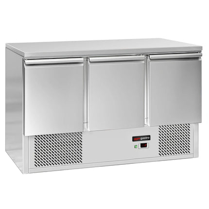 GGM Gastro Commercial Counter Fridge ECO - 1368x700mm - with 3 doors - capacity 368 litres