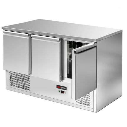 GGM Gastro Commercial Counter Fridge ECO - 1368x700mm - with 3 doors - capacity 368 litres