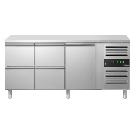 GGM Gastro Commercial Counter Fridge ECO - 1795x700mm - with 1 door / 4 drawers (GN 1/1) - capacity 417 litres