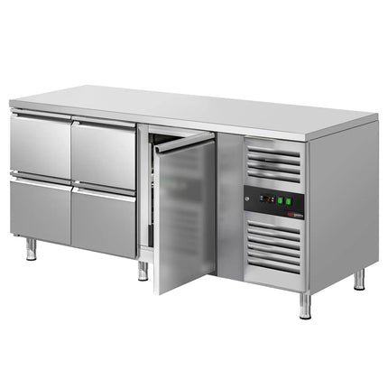 GGM Gastro Commercial Counter Fridge ECO - 1795x700mm - with 1 door / 4 drawers (GN 1/1) - capacity 417 litres