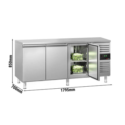 GGM Gastro Commercial Counter Fridge ECO - 1795x700mm - with 3 doors - capacity 417 litres