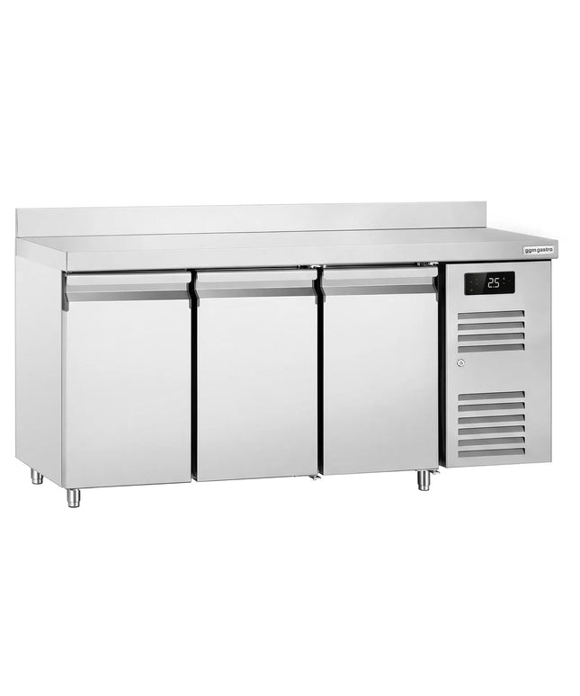 GGM Gastro Commercial Counter Fridge ECO - 1795x700mm - with 3 doors - with upstand - capacity 417 litres