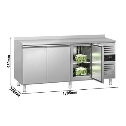 GGM Gastro Commercial Counter Fridge ECO - 1795x700mm - with 3 doors - with upstand