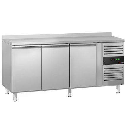 GGM Gastro Commercial Counter Fridge ECO - 1795x700mm - with 3 doors - with upstand - capacity 294 litres