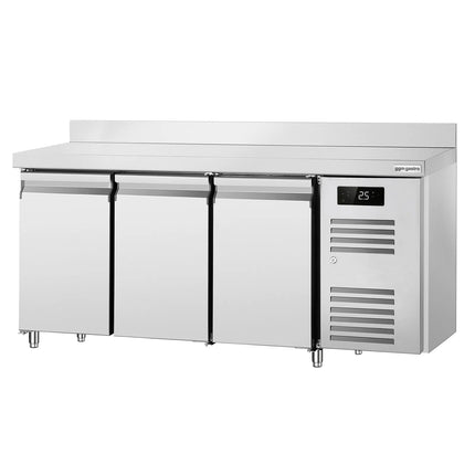 GGM Gastro Commercial Counter Fridge ECO - 1795x700mm - with 3 doors - with upstand - capacity 417 litres