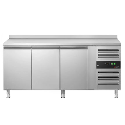 GGM Gastro Commercial Counter Fridge ECO - 1795x700mm - with 3 doors - with upstand - capacity 294 litres